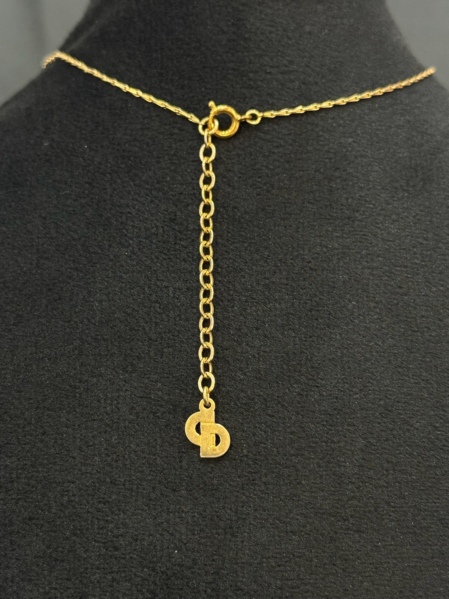 Vintage Dior Baroque Crystal Flower Pendant Necklace