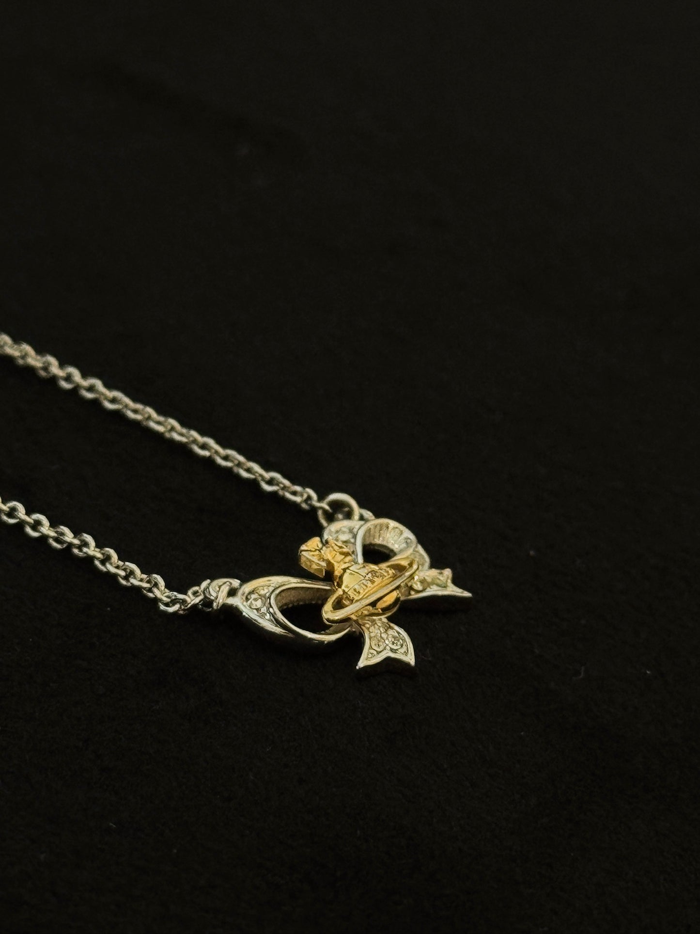Vivienne Westwood Crystal Bow Orb Necklace