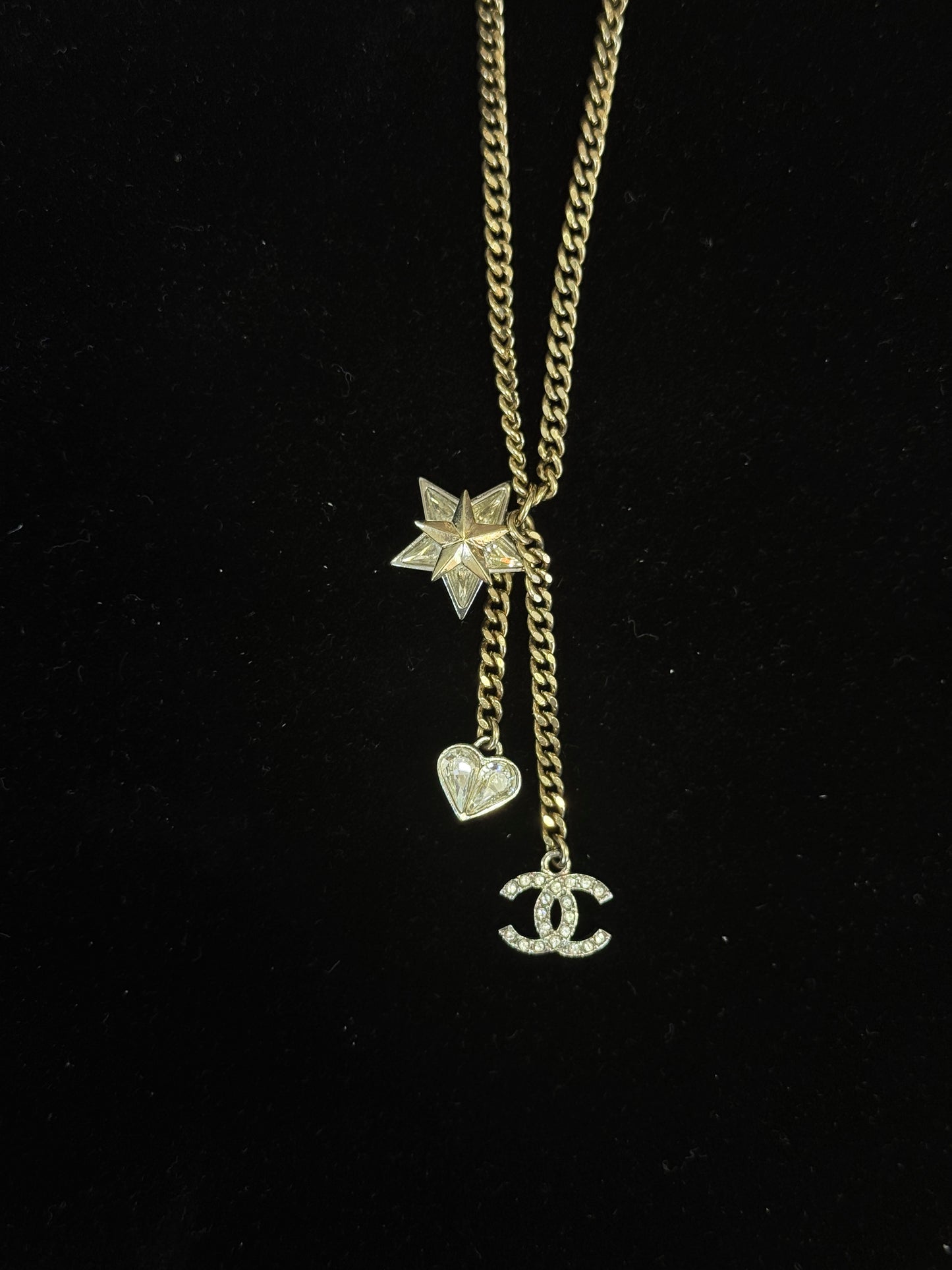 Chanel 2023 Stars and Hearts Drop Necklace