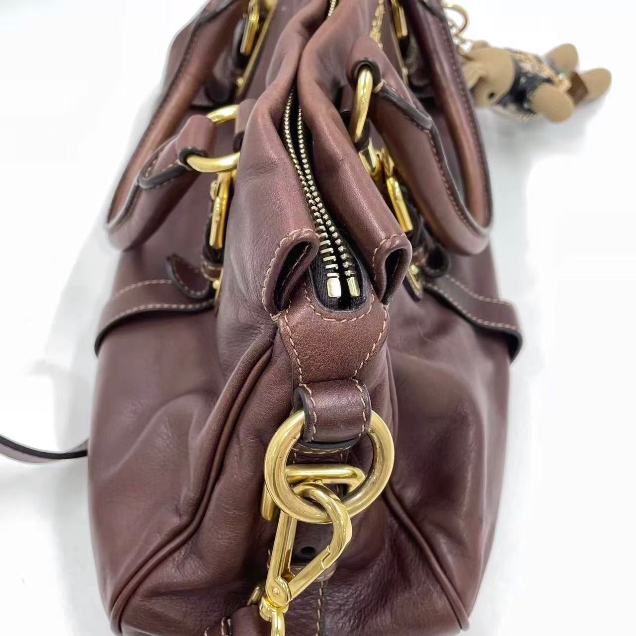Prada Leather Top Handle Satchel – Dark Brown
