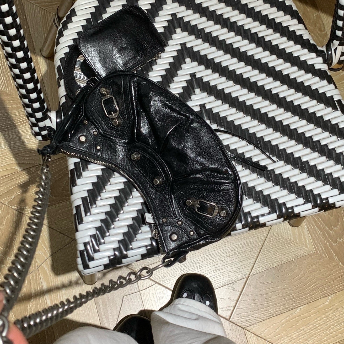 Balenciaga Motocross Small Chain Shoulder Bag – Black