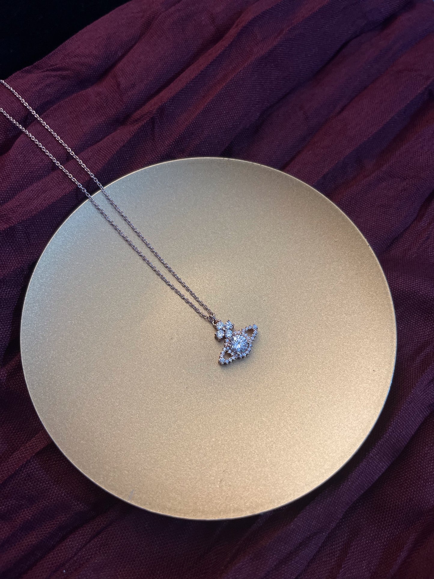 Vintage Vivienne Westwood Rose Gold-Tone Pavé Orb Necklace