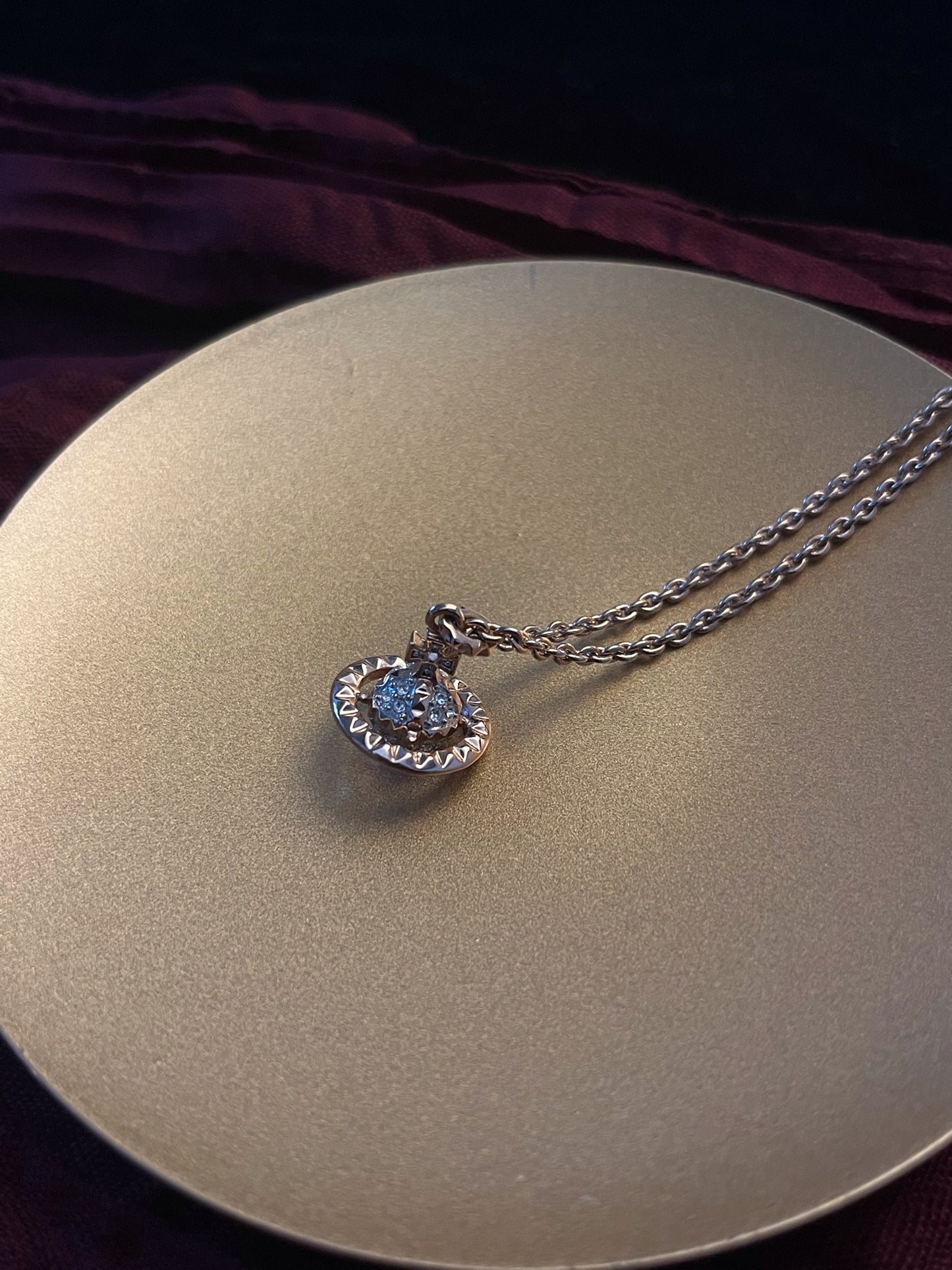 Vintage Vivienne Westwood Gold & Silver-Tone Pavé Mini Orb Necklace