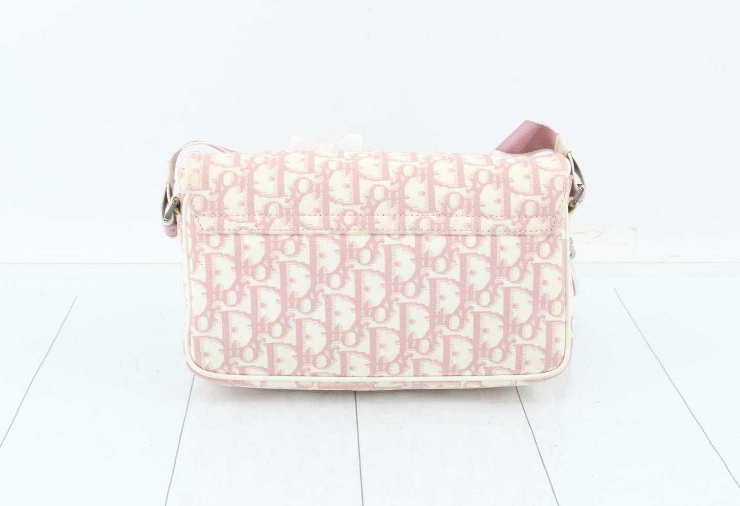 Christian Dior Pink Trotter Floral Saddle Bag