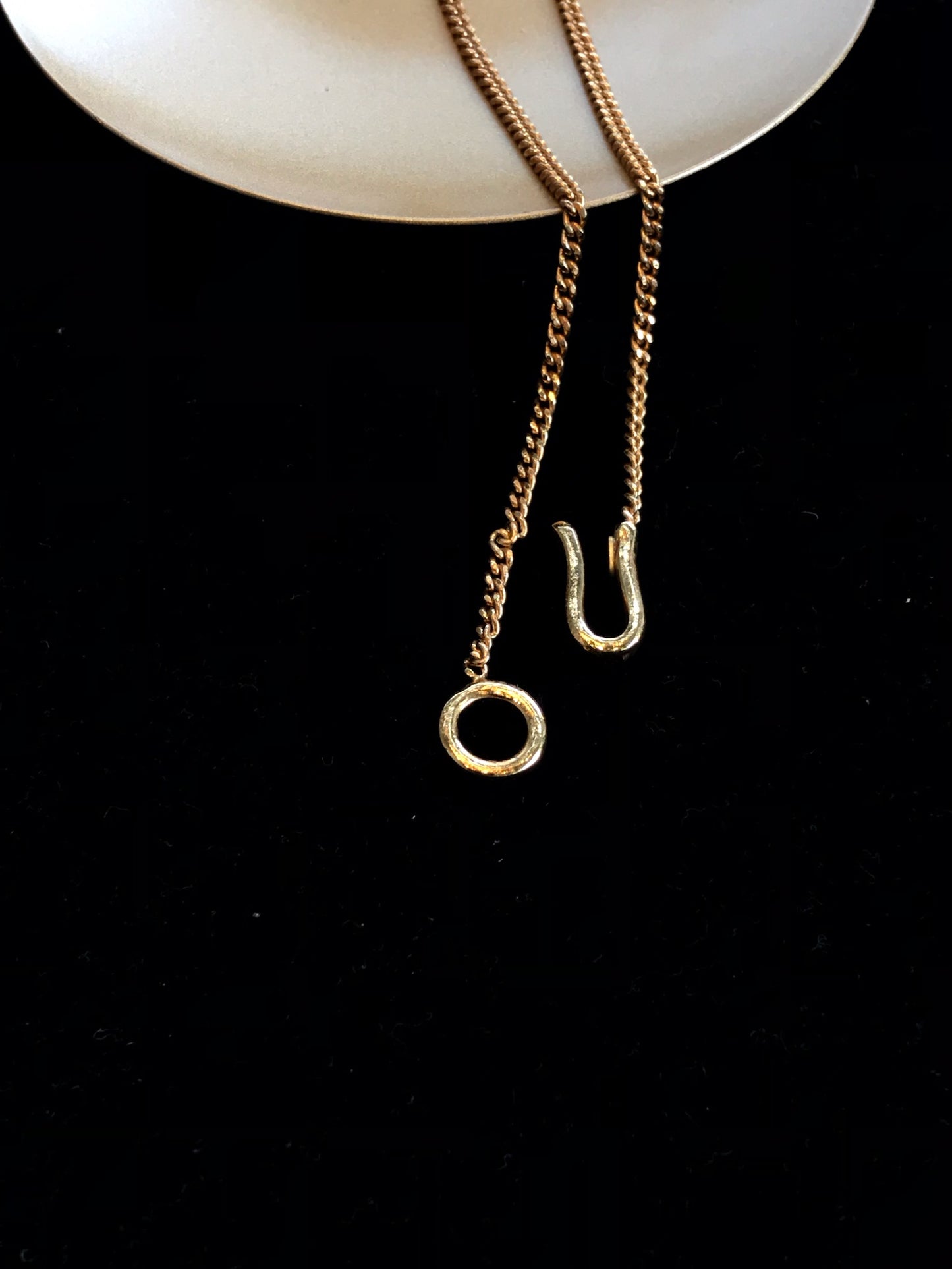 Chanel Vintage Pearl CC Pendant Necklace (plated gold)