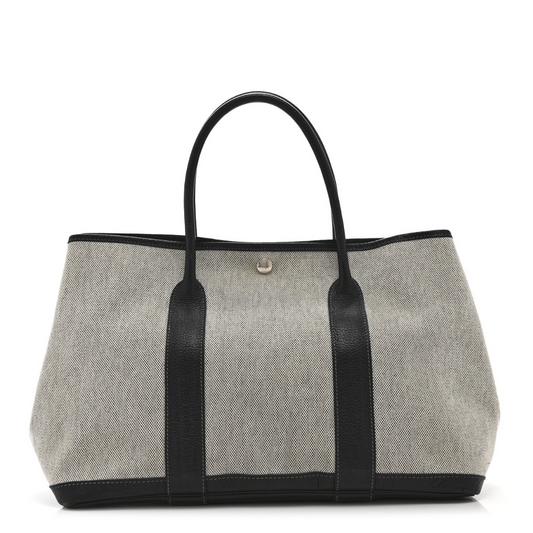 Hermes Toile Negonda Garden Party 36 MM Tote Black Ecru