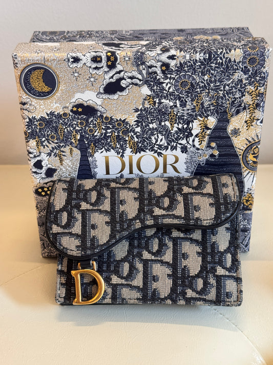 Dior Classic Blue Monogram D Wallet