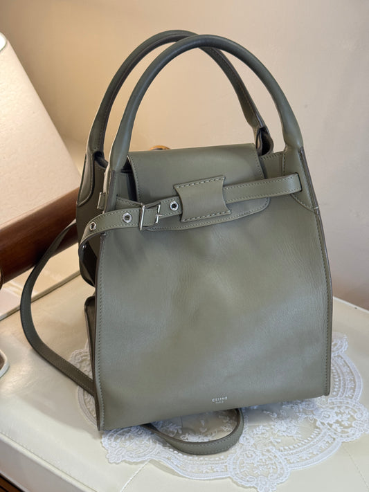 Celine Sage Green Big Bag Bucket Leather Tote