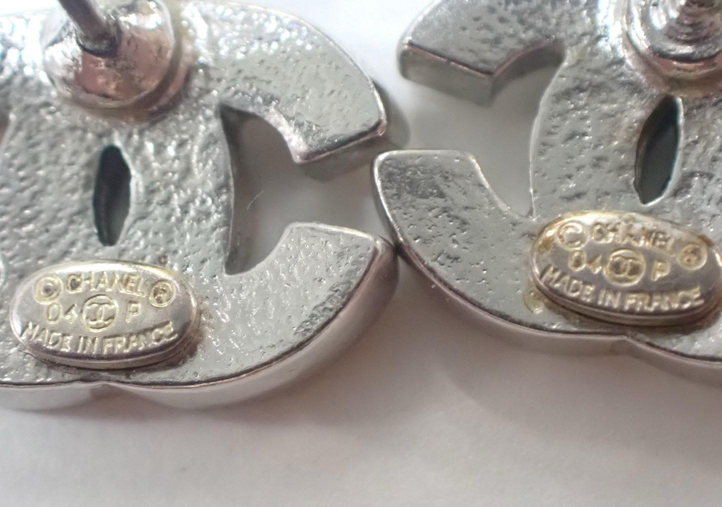 Chanel 2004 Light Orange CC Stud Earrings