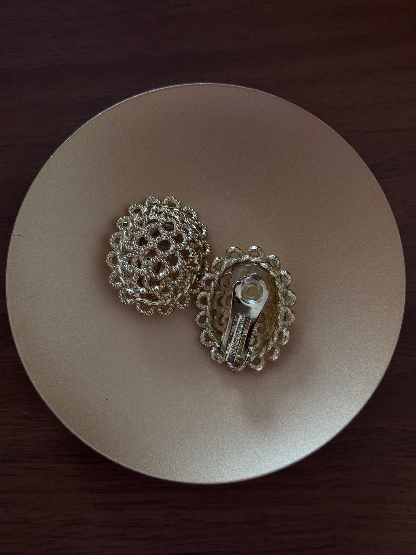 Vintage Dior 1970-1980s Filigree Oval Clip-On Earrings (Rare Piece)