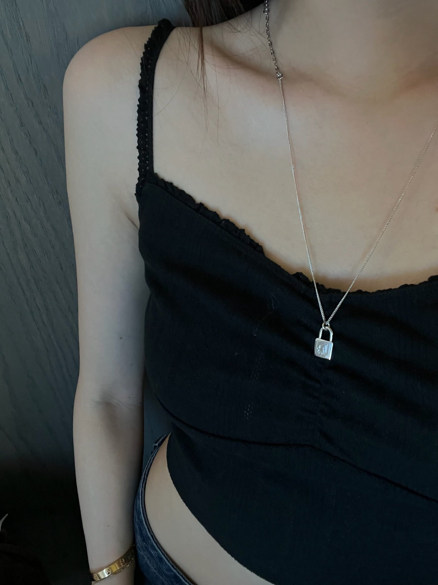 Dior Vintage Silver-Tone Adjustable Lock Necklace