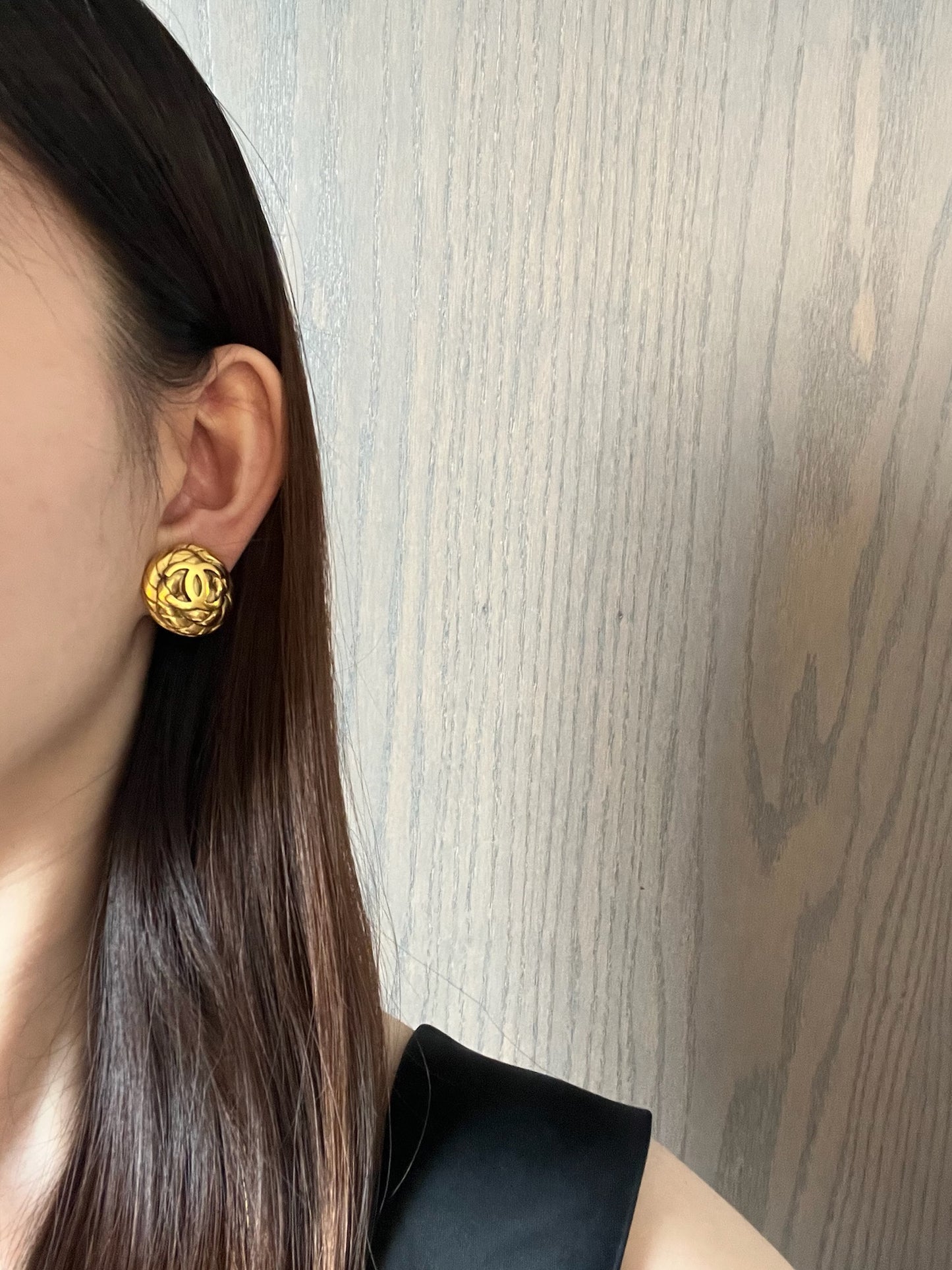 Chanel 1997 Twisted CC Gold-Plated Clip-On Earrings