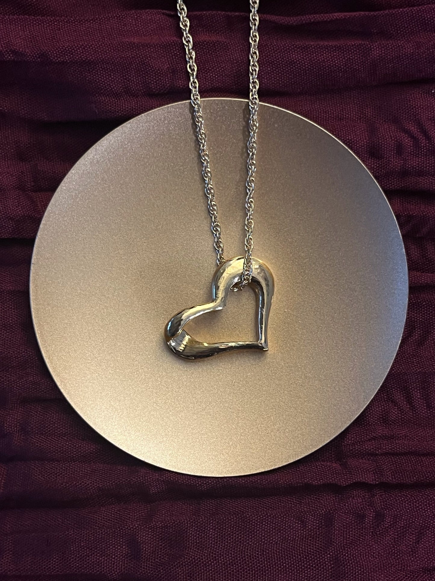 Vintage 1980s Givenchy Gold-Plated Diamond Heart Necklace