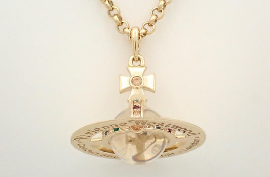 HOLD* Vivienne Westwood "Golden Cosmos" Multi-Stone Large Orb Pendant Necklace