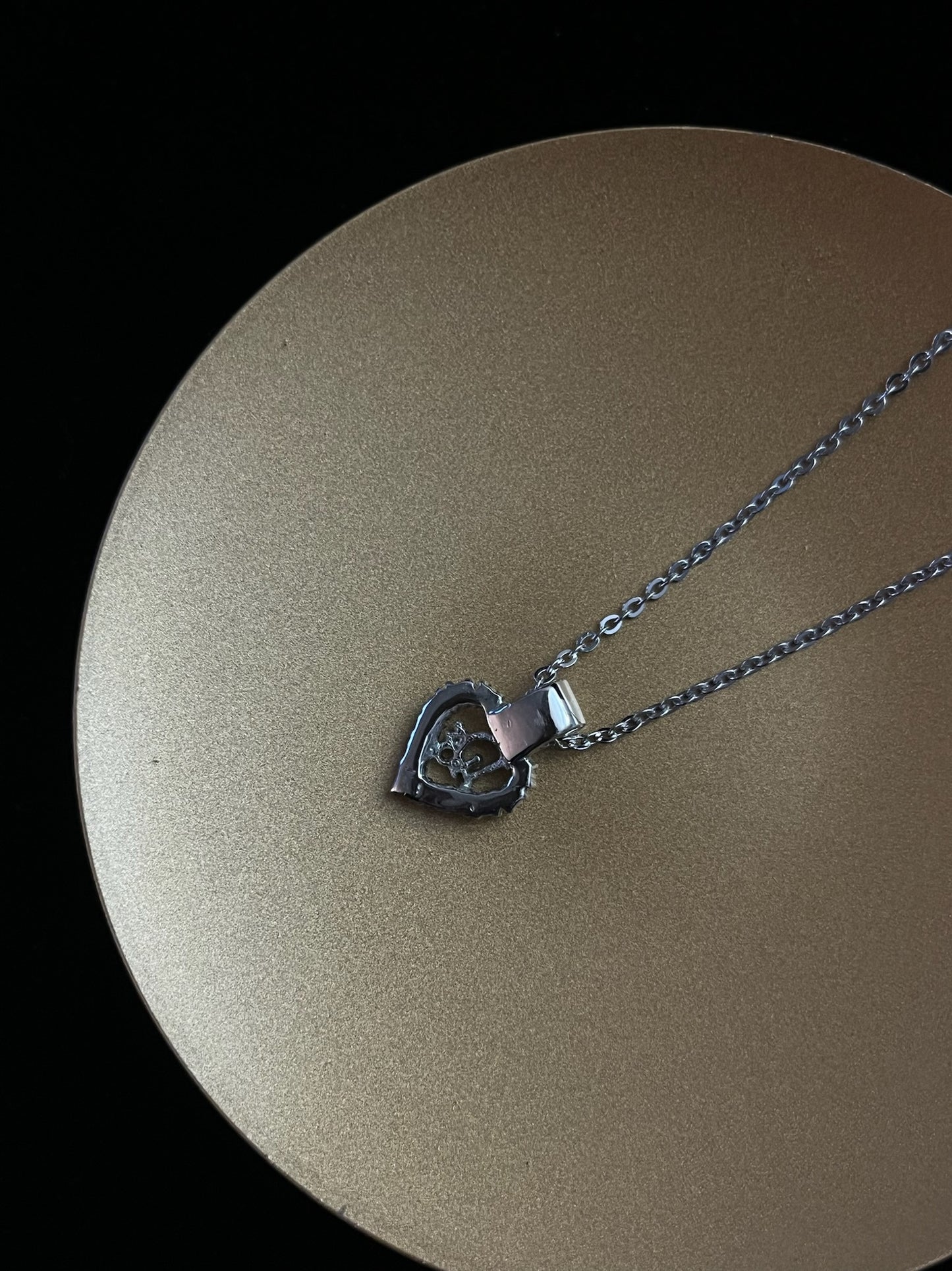 Dior 1990s "Crystal Amor" Rhinestone Heart Pendant Necklace