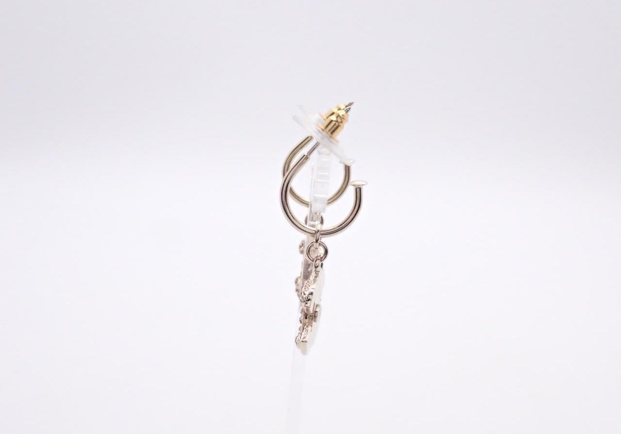 Chanel Vintage “Crystal CC Drop” Gold-Tone Dangle Earrings