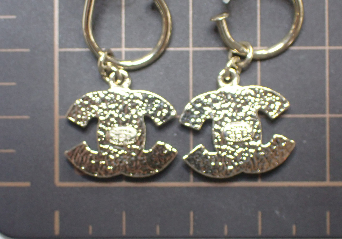 Chanel Vintage “Crystal CC Drop” Gold-Tone Dangle Earrings