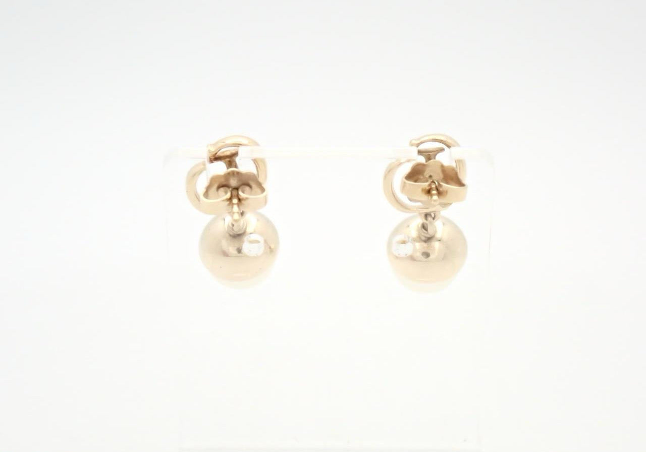 Christian Dior Vintage “CD Pearl Drop” Gold-Tone Dangle Earrings