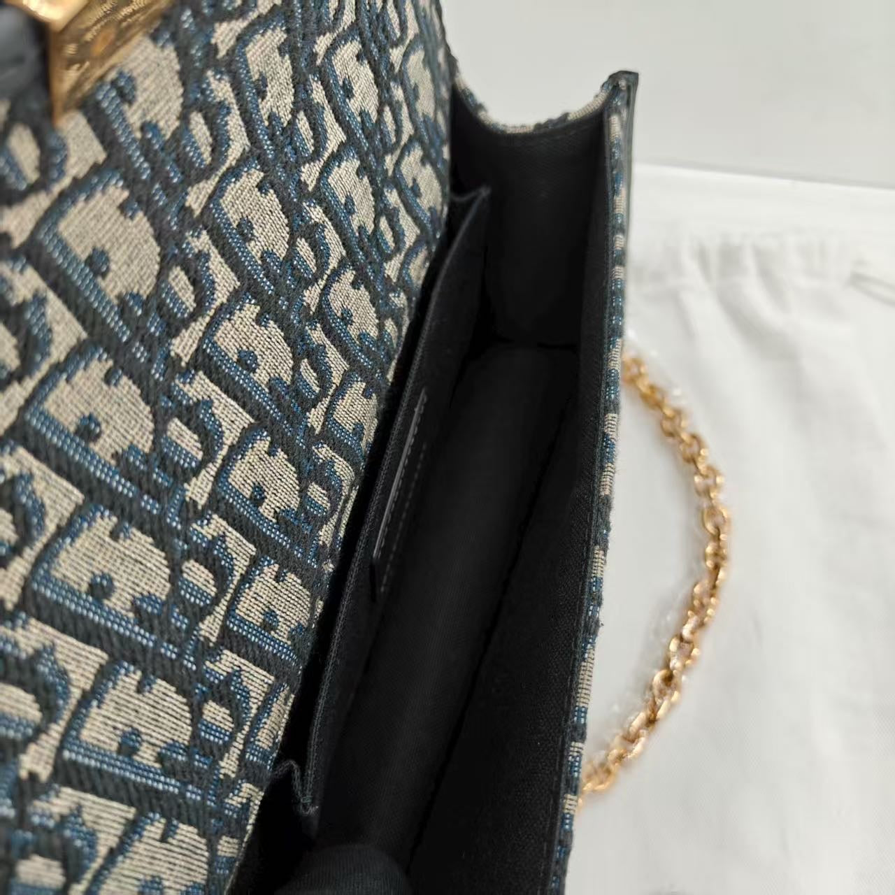 Dior 30 Montaigne Vintage Oblique Canvas Chain Shoulder Bag (Small)