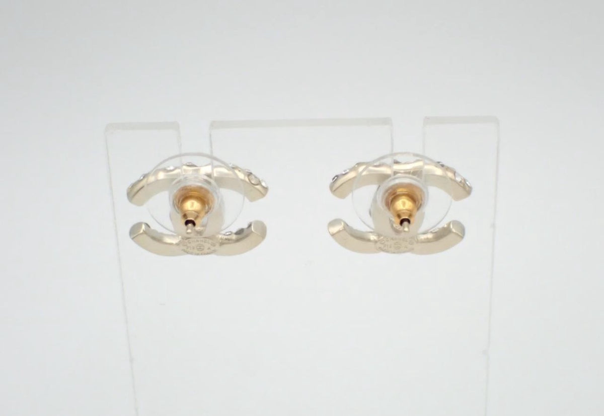 Chanel 2019 Crystal CC Stud Earrings