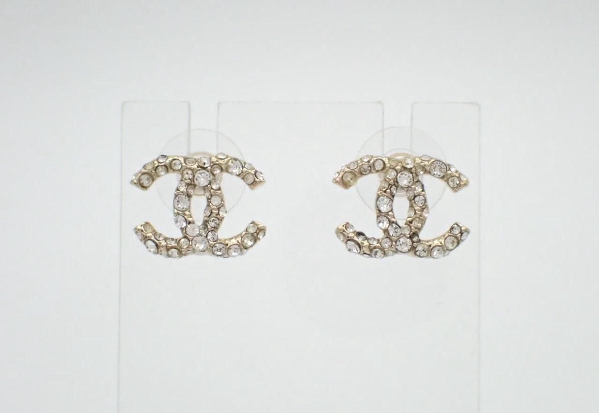 Chanel 2019 Crystal CC Stud Earrings