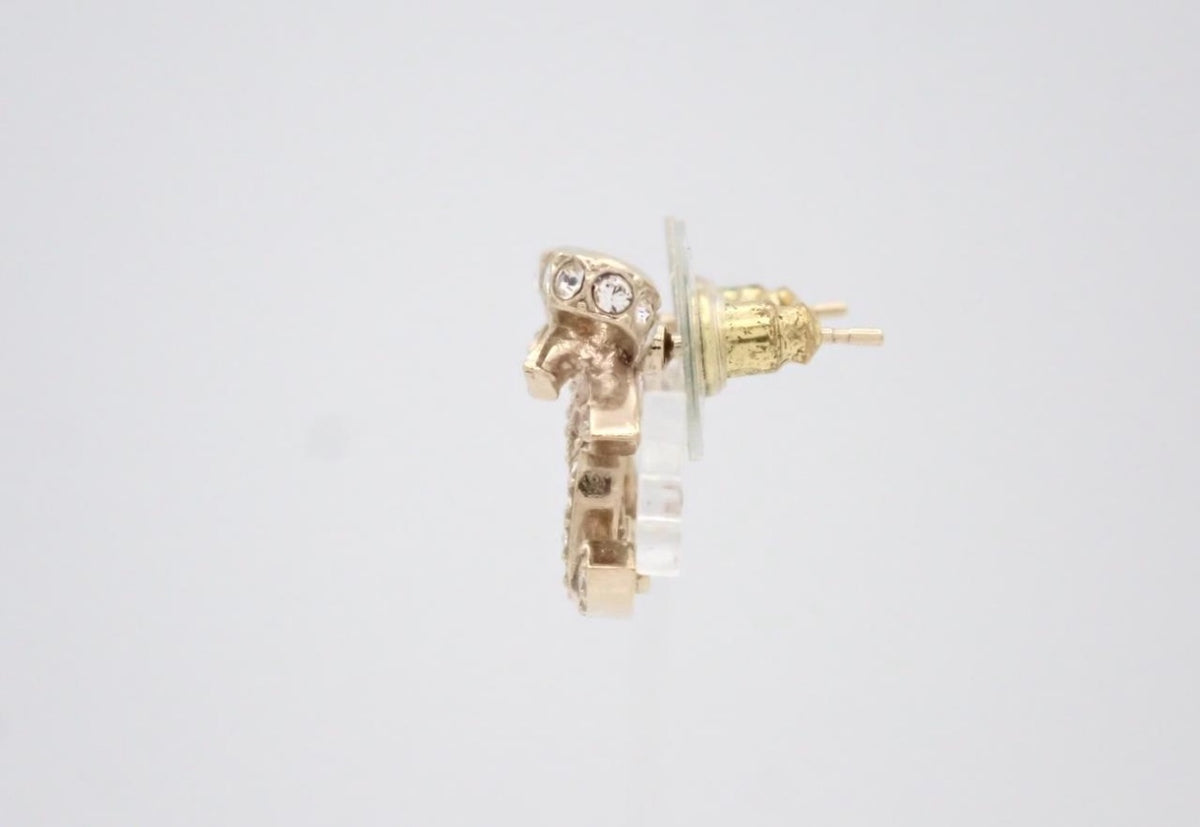 Chanel 2023 Crystal Embellished CC Stud Earrings