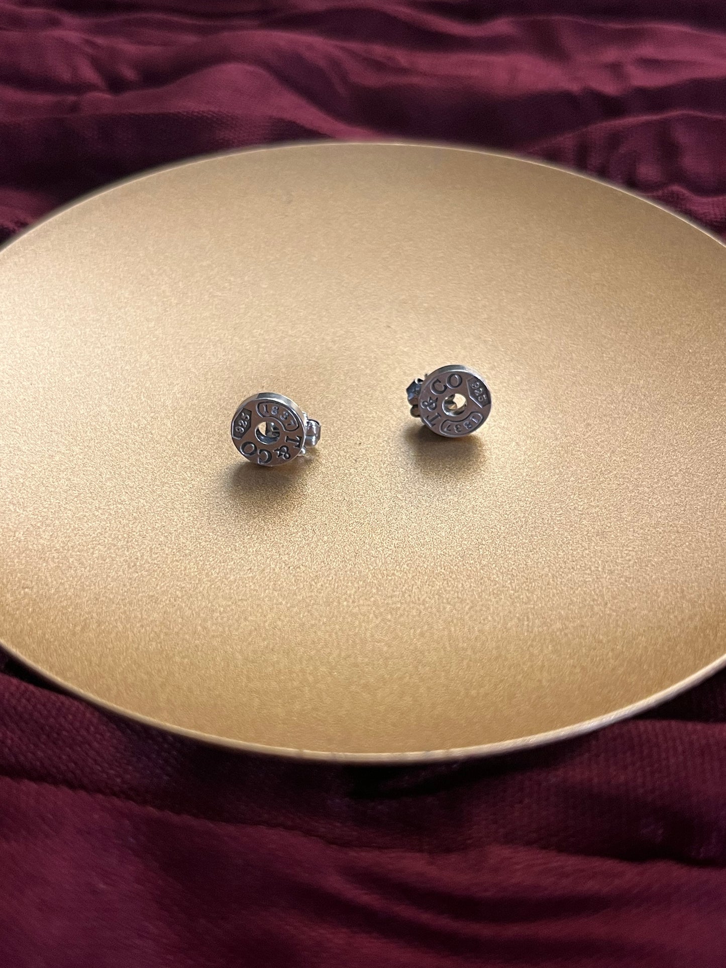 Tiffany & Co. 1837™ Round Tag 925 Sterling Silver Stud Earrings