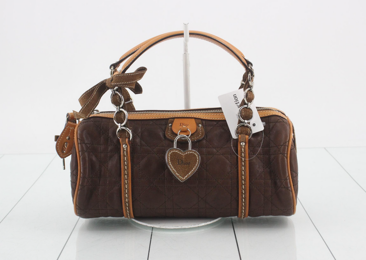 Dior Vintage Brown Heart Satchel Bag
