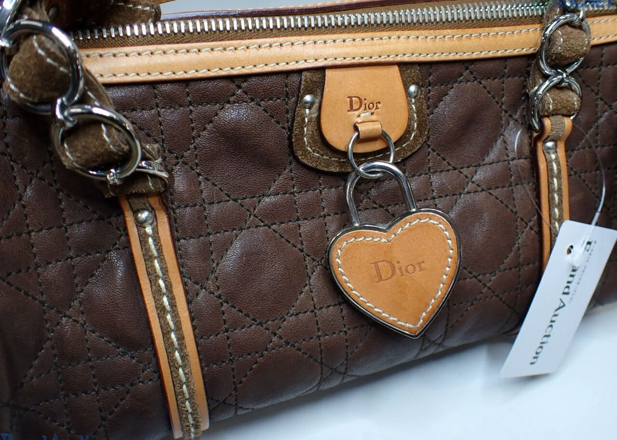 Dior Vintage Brown Heart Satchel Bag