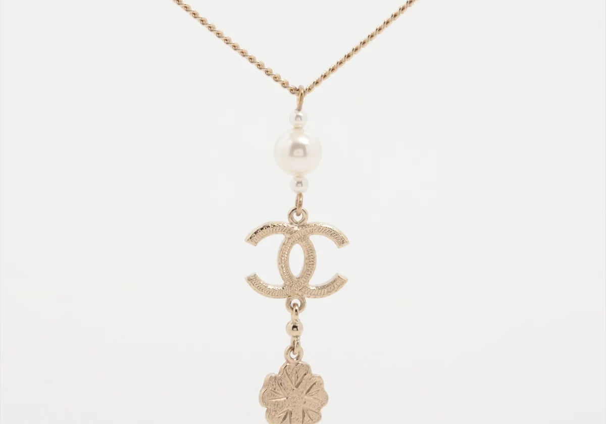 Chanel 2020 Pearls and Gold Long Necklace