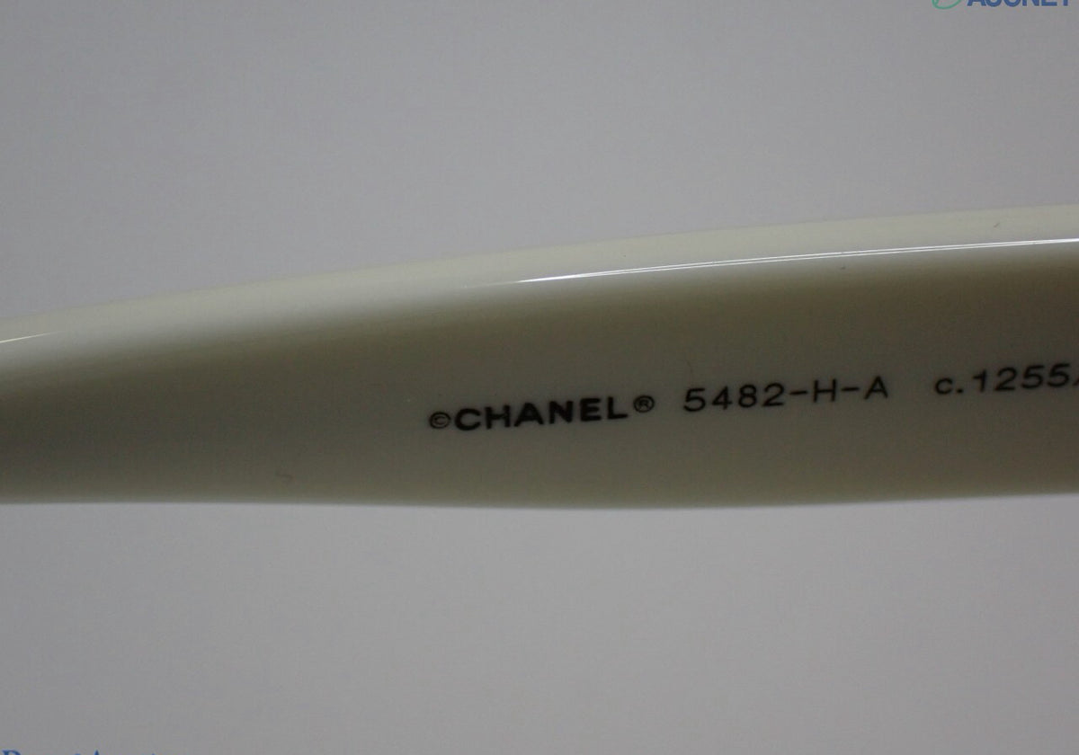 Chanel White Sunglasses with White Pearls Accent