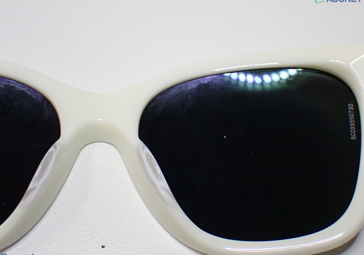 Chanel White Sunglasses with White Pearls Accent