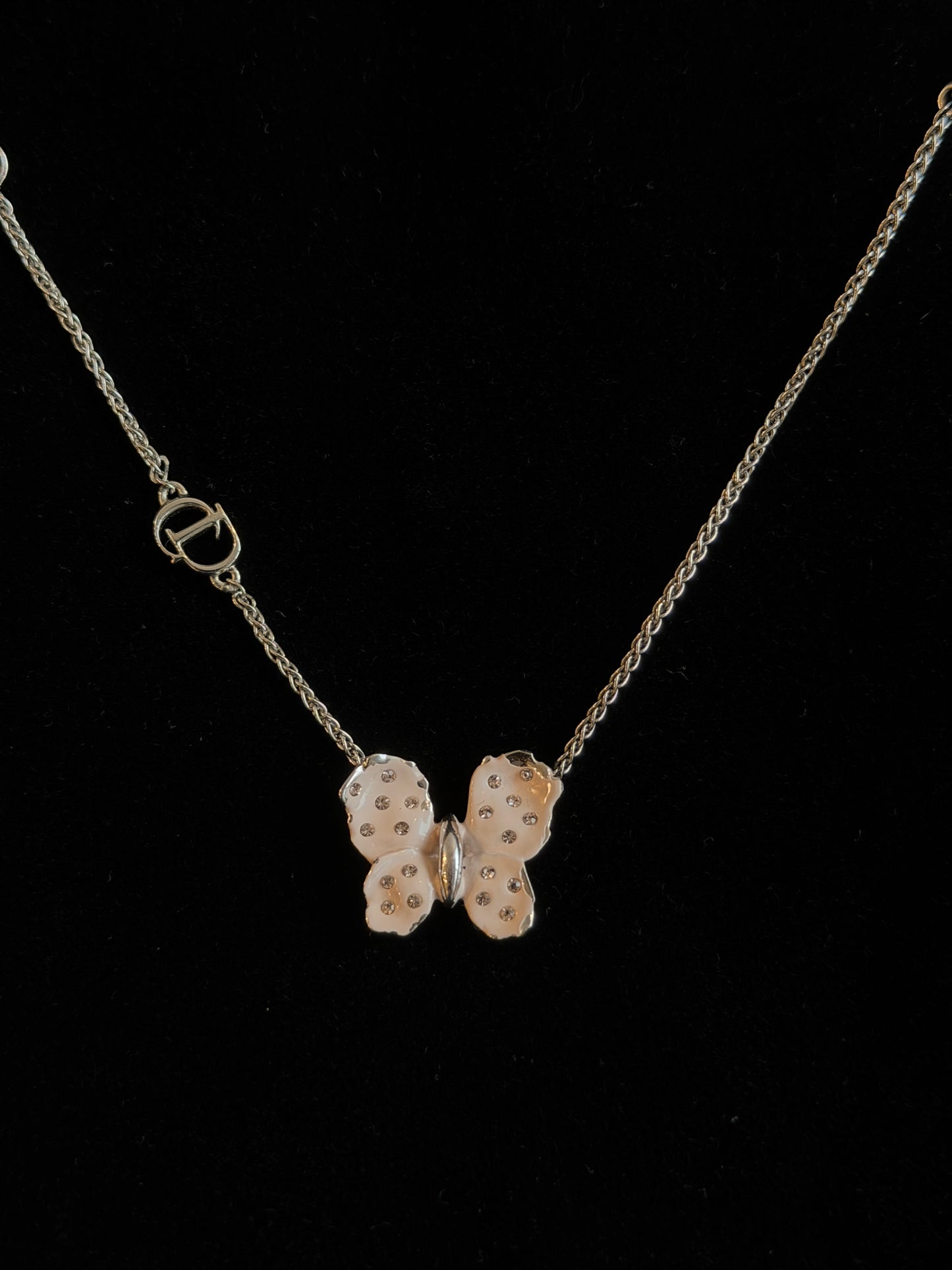 Dior 2010s Crystal-Studded Butterfly Chain Bracelet