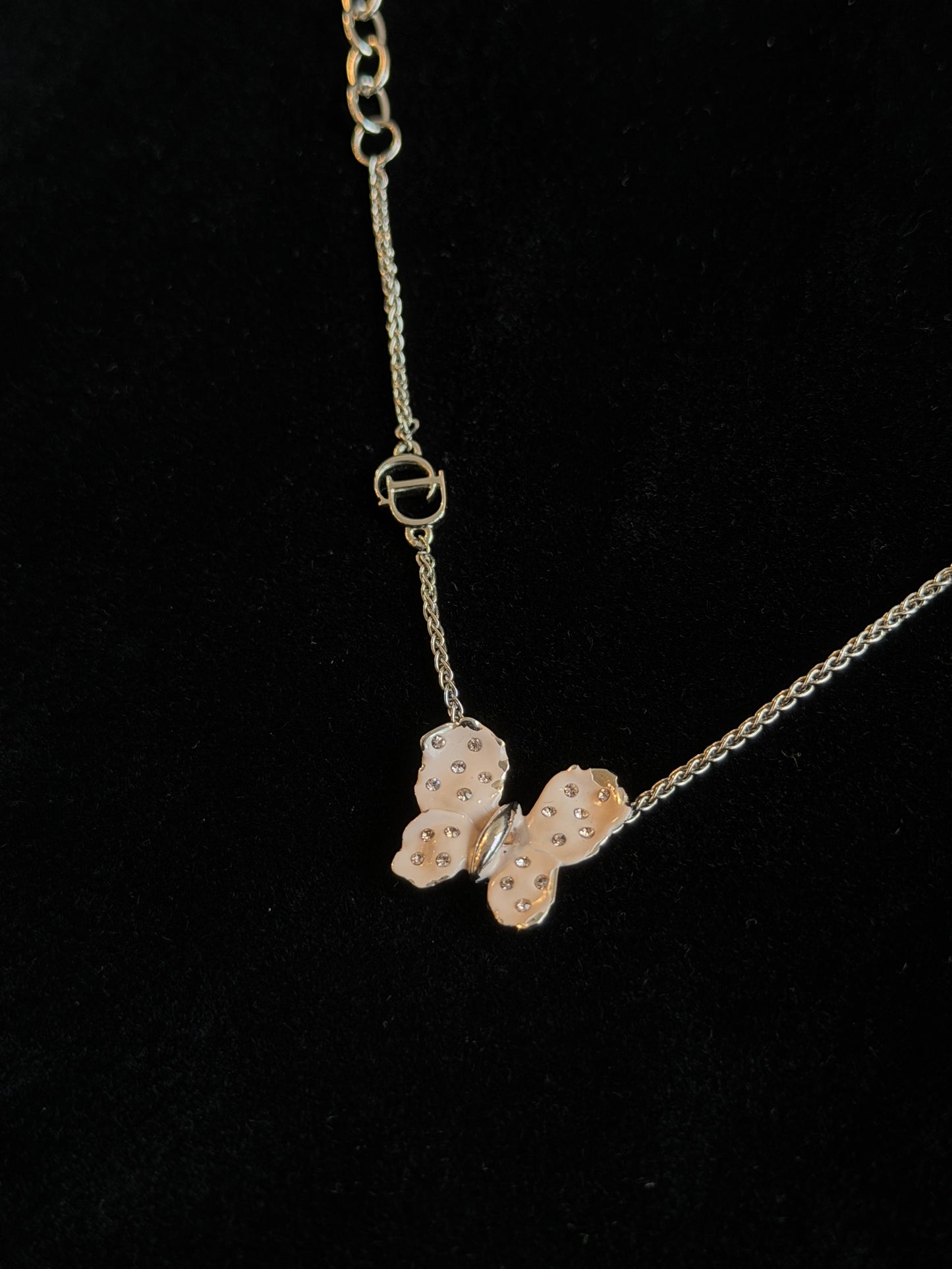 Dior 2010s Crystal-Studded Butterfly Chain Bracelet