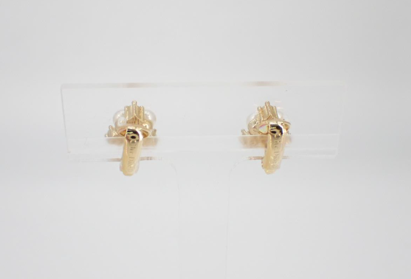 Dior Vintage Pearl & Crystal Cluster Clip-On Earrings
