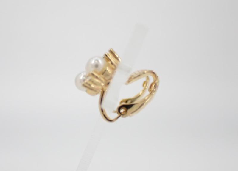 Dior Vintage Pearl & Crystal Cluster Clip-On Earrings