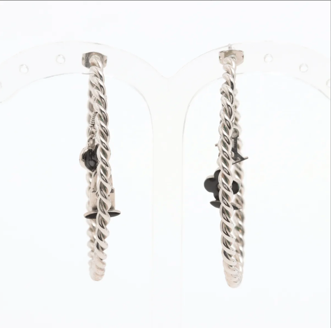 Louis Vuitton Twisted Hoop Charm Earrings