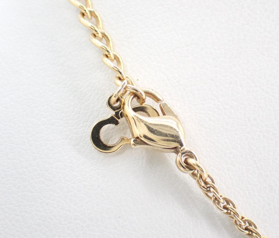 Dior Vintage Gold CD Logo Necklace with Charm Accent