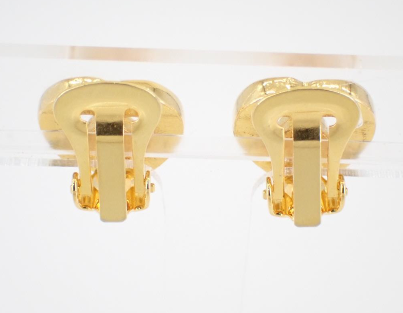 Celine Vintage Heart Pearl Ear Clips