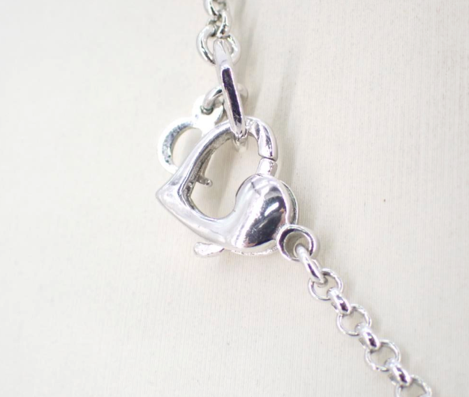 Dior 2000s Vintage Heart “D” Crystal Necklace