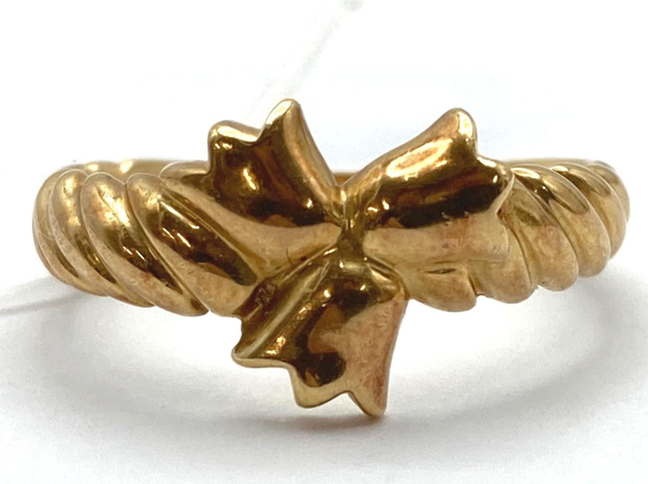 Dior Vintage 18K Gold Ribbon Knot Ring