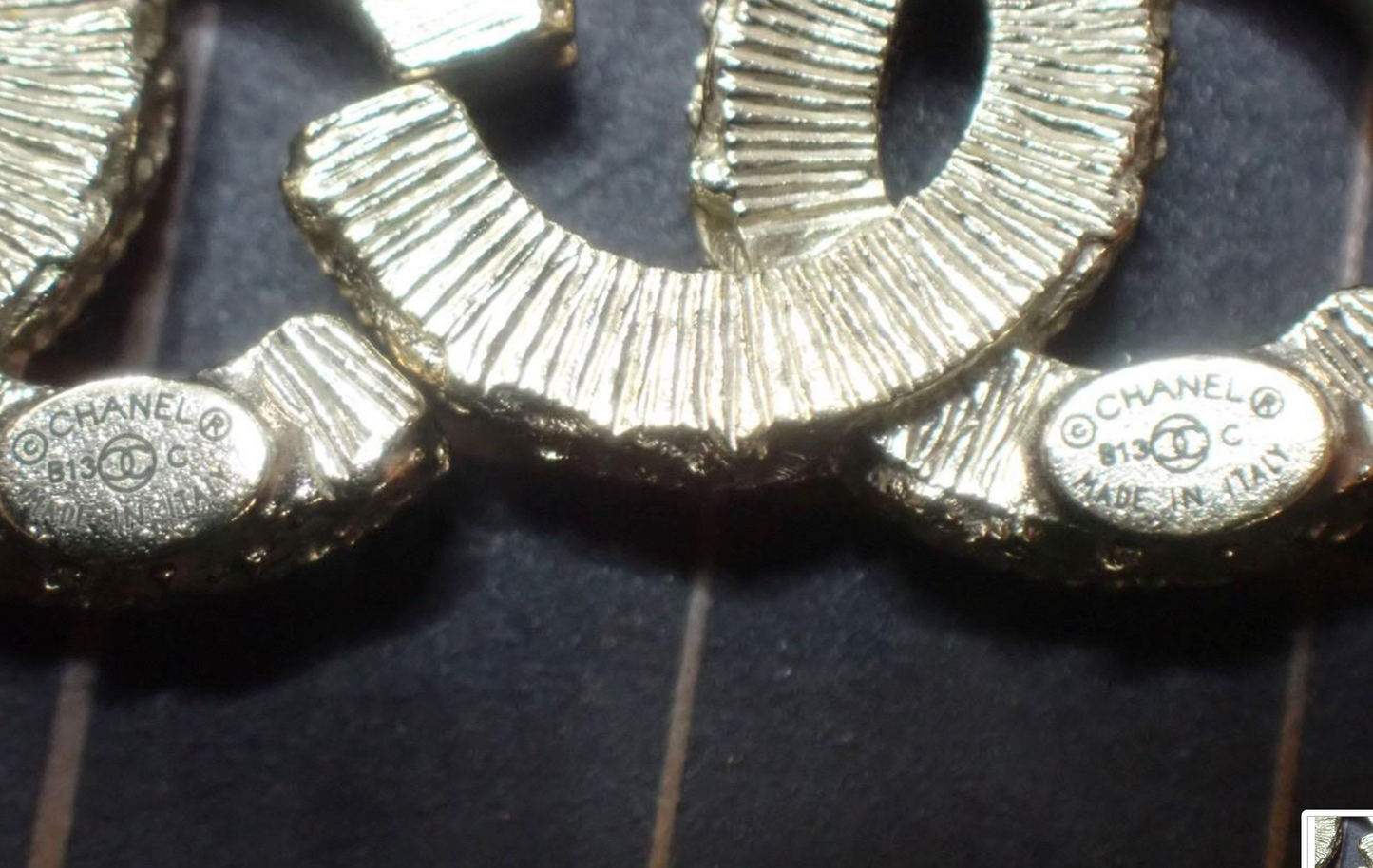 Chanel 2013 Dark Green Golden CC Logo Stud Earrings