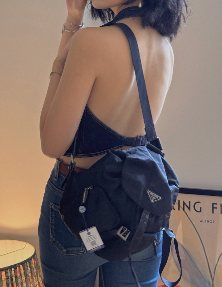 Prada Vintage Black Nylon Mini Backpack
