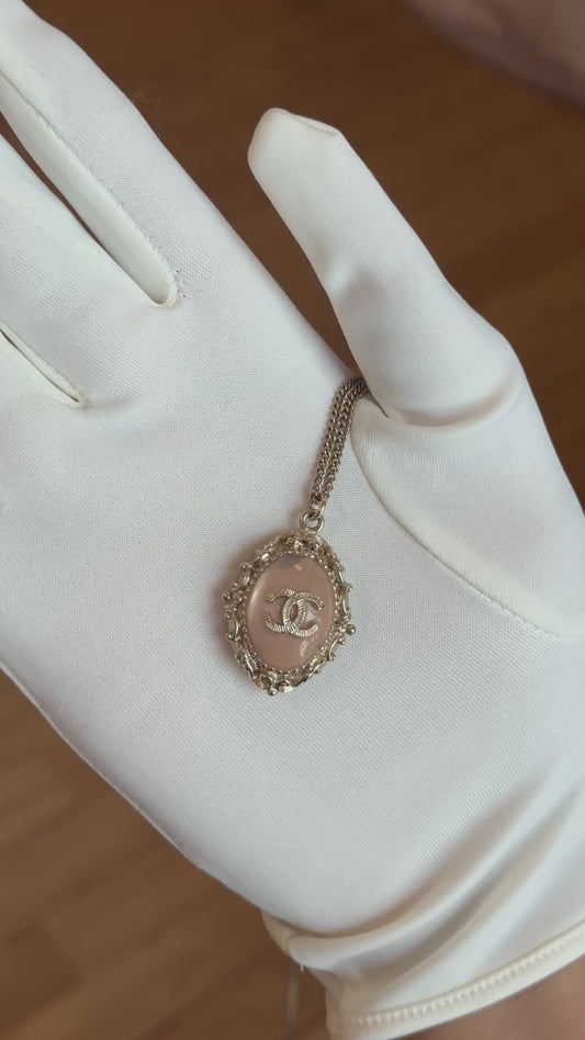 Chanel Vintage Gold-Tone CC Medallion Pendant Necklace